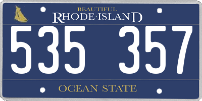 RI license plate 535357