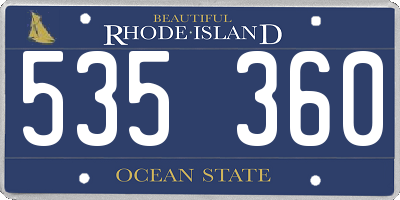 RI license plate 535360
