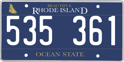 RI license plate 535361