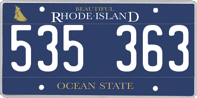 RI license plate 535363