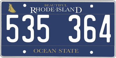 RI license plate 535364