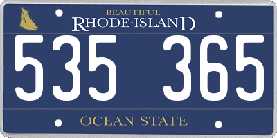 RI license plate 535365
