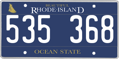 RI license plate 535368
