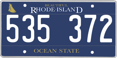RI license plate 535372