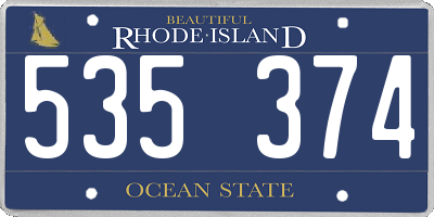 RI license plate 535374