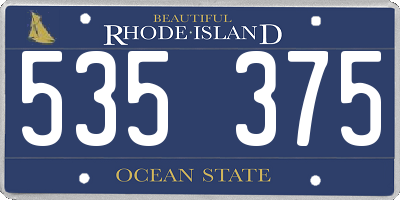 RI license plate 535375