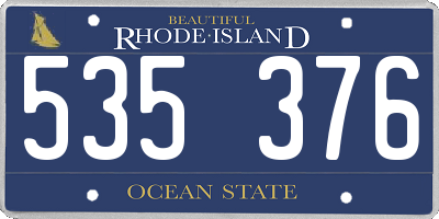 RI license plate 535376