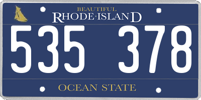 RI license plate 535378