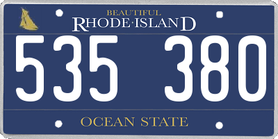 RI license plate 535380