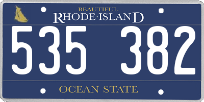 RI license plate 535382