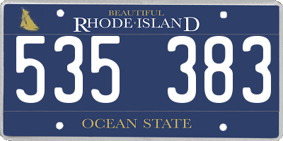 RI license plate 535383