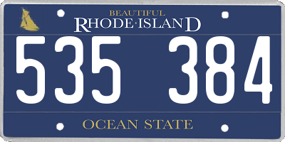RI license plate 535384