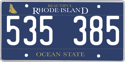 RI license plate 535385