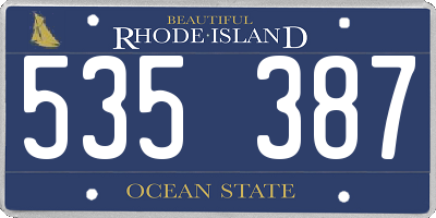 RI license plate 535387