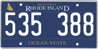 RI license plate 535388