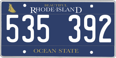 RI license plate 535392