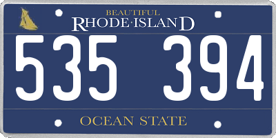 RI license plate 535394