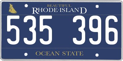 RI license plate 535396