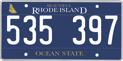 RI license plate 535397