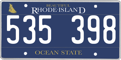 RI license plate 535398