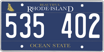 RI license plate 535402