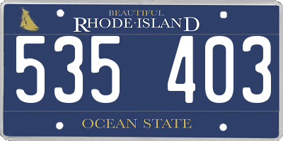 RI license plate 535403