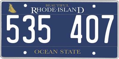 RI license plate 535407