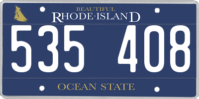 RI license plate 535408