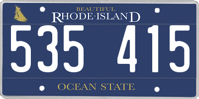 RI license plate 535415