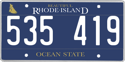 RI license plate 535419