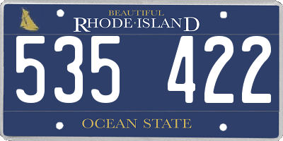 RI license plate 535422