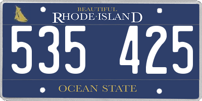 RI license plate 535425