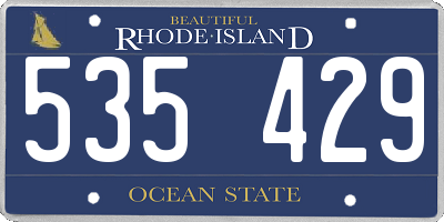 RI license plate 535429
