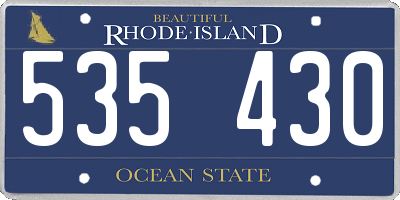 RI license plate 535430