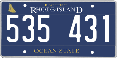 RI license plate 535431