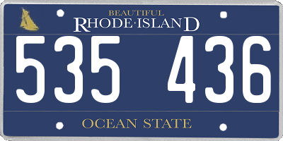 RI license plate 535436