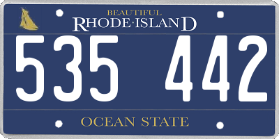 RI license plate 535442