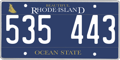 RI license plate 535443