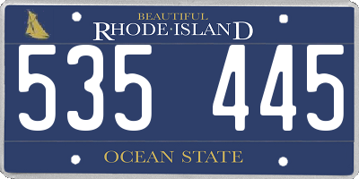 RI license plate 535445