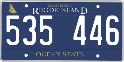 RI license plate 535446
