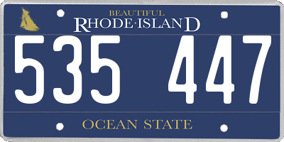RI license plate 535447