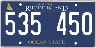 RI license plate 535450