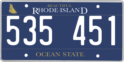RI license plate 535451