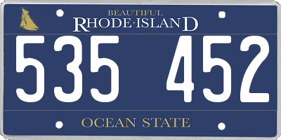 RI license plate 535452