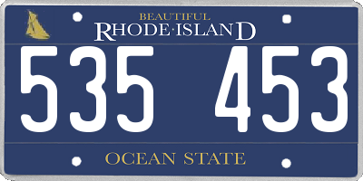 RI license plate 535453