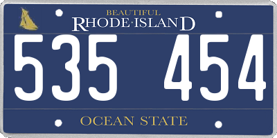 RI license plate 535454