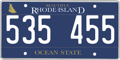 RI license plate 535455