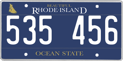 RI license plate 535456
