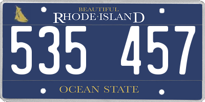 RI license plate 535457