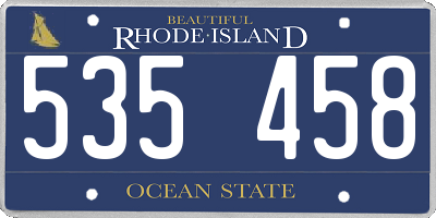 RI license plate 535458